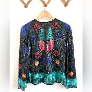 Vintage Beaded Sequin Jacket Evening Jacket Designer Scala